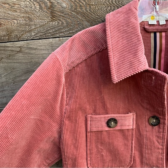 Boden Shacket Jacket Womens 6 Corduroy Pink Long Sleeve Button Wide Wale Shirt - Picture 7 of 16